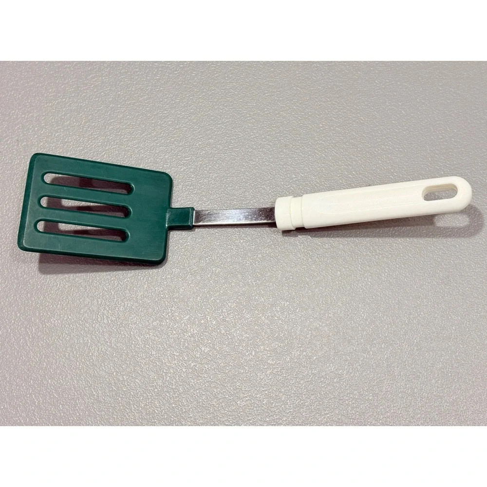 VTG Spatula Turner Green White Kitchen Utensil Stainless Steel Nylon small